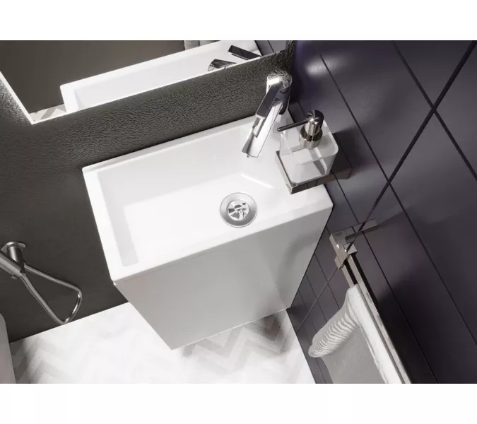 Тумба напольная с раковиной 1Marka Laura 1 дверь, Выбрать цвет: Белый, изображение 7