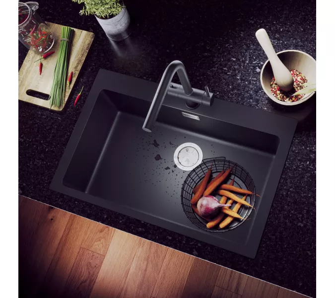Смеситель для кухни с подключением фильтра и выдвижной лейкой Timo Saona 2356/03FL, Выбрать цвет: Черный, изображение 2