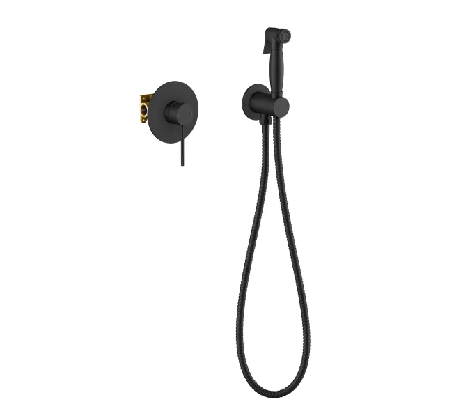 Смеситель встроенный с гигиеническим душем Timo Saona 2389/03SM, Выбрать цвет: Черный