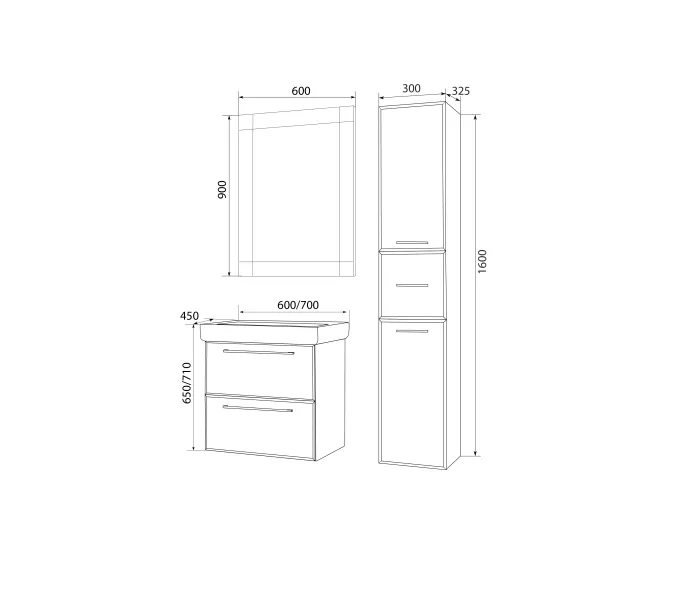 Тумба подвесная 1 Marka Visbaden, Выбрать размер: 70, Выбрать цвет: Черный камень, изображение 3