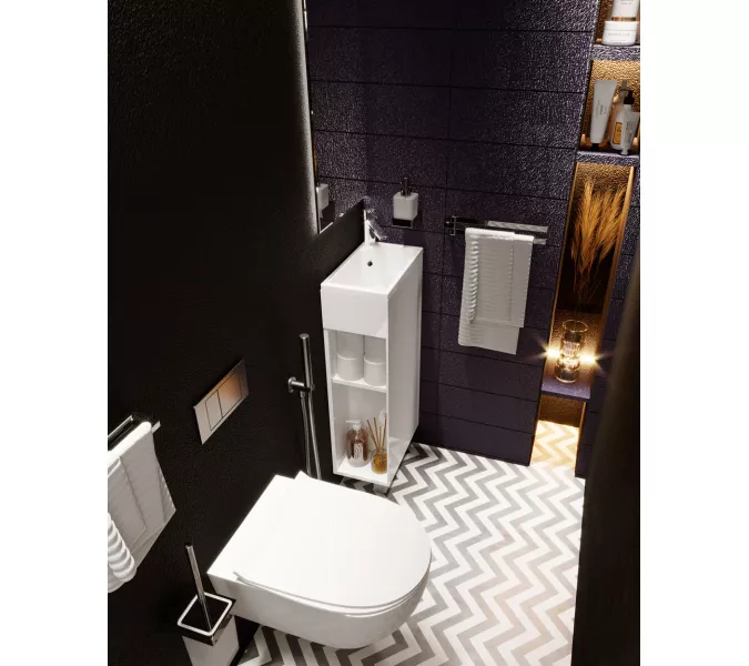 Тумба напольная с раковиной 1Marka Laura 1 дверь, Выбрать цвет: Белый, изображение 6