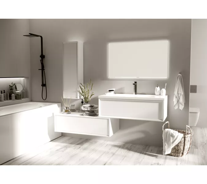 Тумба подвесная с раковиной 1 Marka  Milacco , Выбрать цвет: Белый, изображение 3