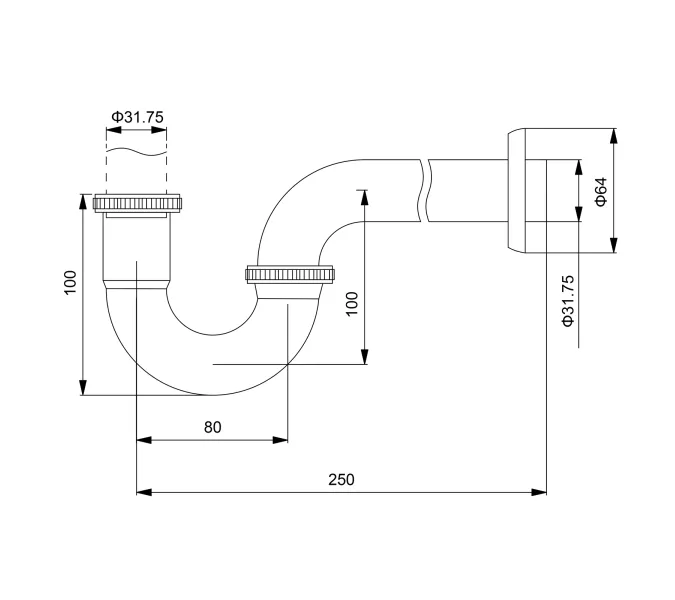 Сифон для раковины Timo 961/00L, Выбрать цвет: Хром, изображение 2