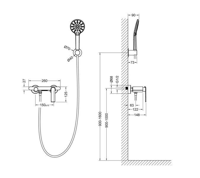 Смеситель для ванны с душем Timo Anni 2714/03Y, изображение 6