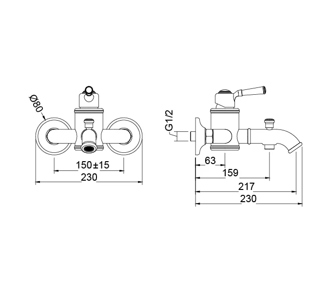 Смеситель для ванны с душем Timo Arisa 5314/03Y, Выбрать цвет: Черный, изображение 2