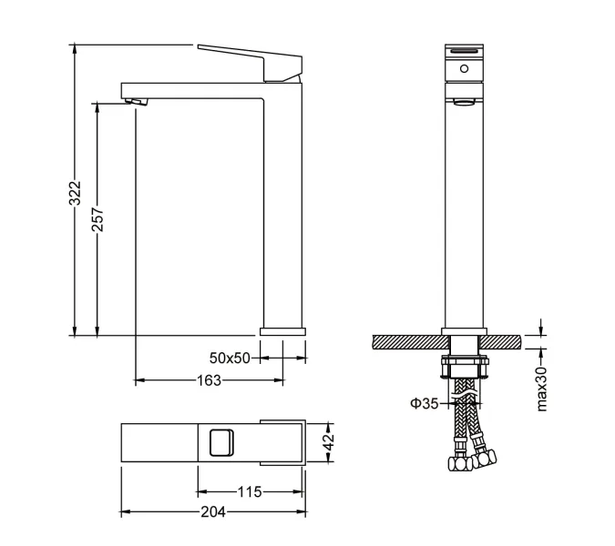 Смеситель для раковины-чаши Timo Briana 7111/17F, Выбрать цвет: Золото, изображение 2