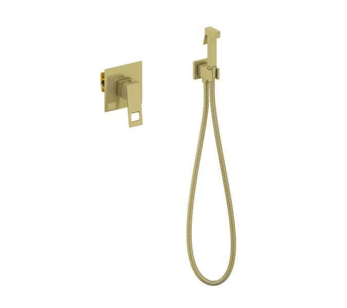 Смеситель встроенный с гигиеническим душем Timo Briana 7189/17SM, Выбрать цвет: Золото