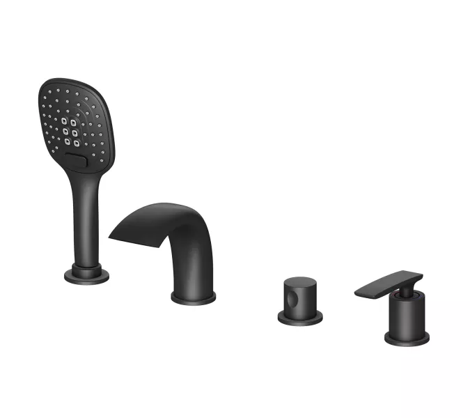 Смеситель на борт ванны врезной Timo Helmi 4020/03Y, Выбрать цвет: Черный