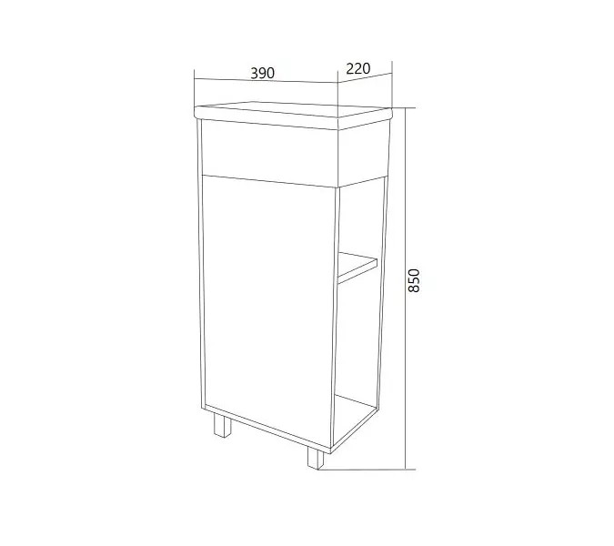 Тумба напольная с раковиной 1Marka Laura 1 дверь, Выбрать цвет: Белый, изображение 11