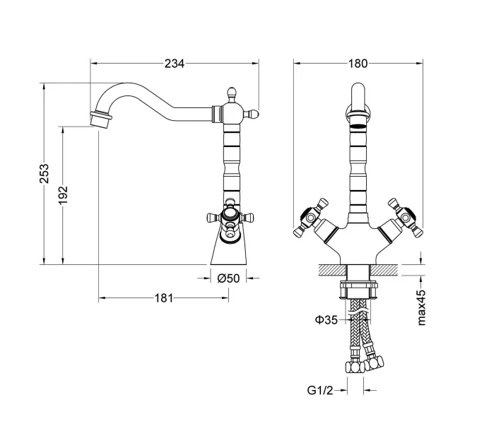 Смеситель для раковины Timo Nelson 0143/03F, изображение 4