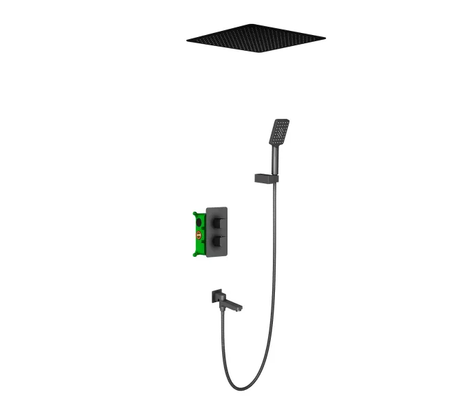 Душевая система встроенная с термостатом Timo Petruma SX-5019, Выбрать цвет: Черный
