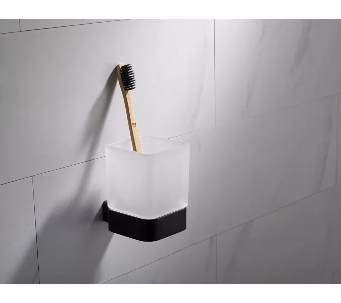 Стакан для зубных щеток Timo Selene квадратный, Выбрать цвет: Черный, изображение 2