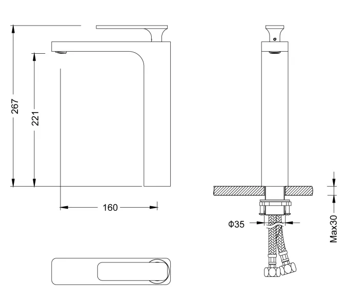 Смеситель для раковины-чаши Timo Torne 4311/17F, Выбрать цвет: Золото, изображение 2