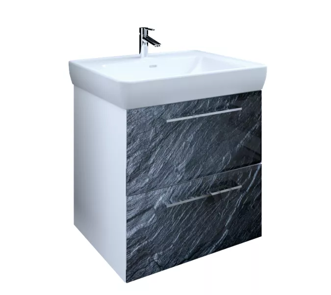 Тумба подвесная 1 Marka Visbaden, Выбрать размер: 70, Выбрать цвет: Черный камень