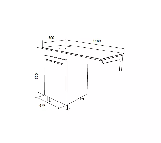 Cтолешница 110 под стиральную машину Wash 1Marka, Выбрать цвет: Дуб Сонома, изображение 5