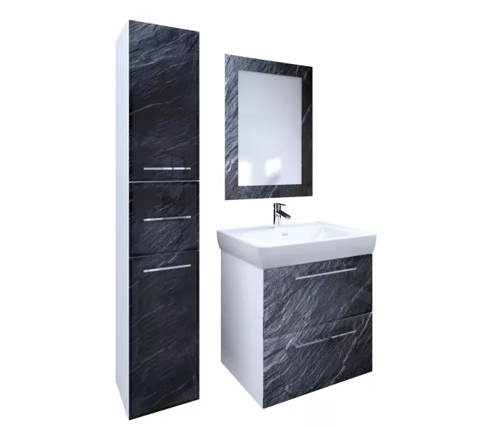 Тумба подвесная 1 Marka Visbaden, Выбрать размер: 70, Выбрать цвет: Черный камень, изображение 2