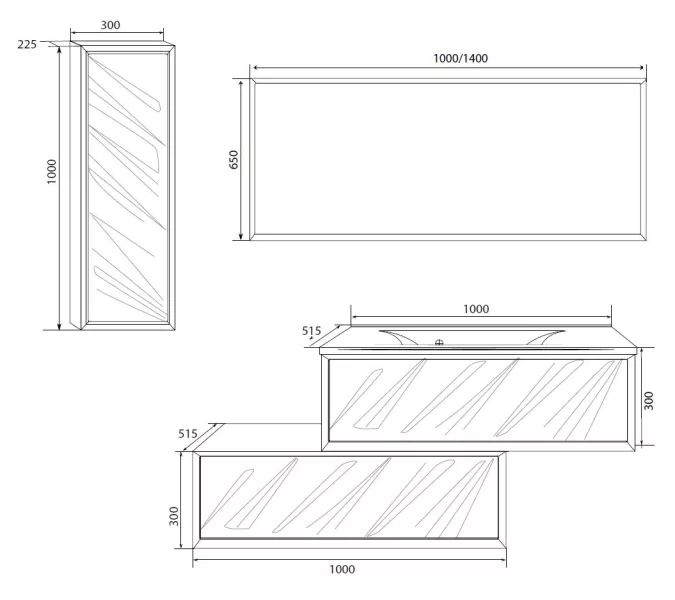 Пенал подвесной 1Marka Glace , Ориентация: левая, изображение 4