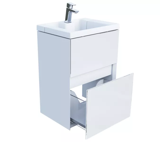 Тумба подвесная с раковиной  1Marka  Bumble 1 ящик, Выбрать размер: 40, изображение 2