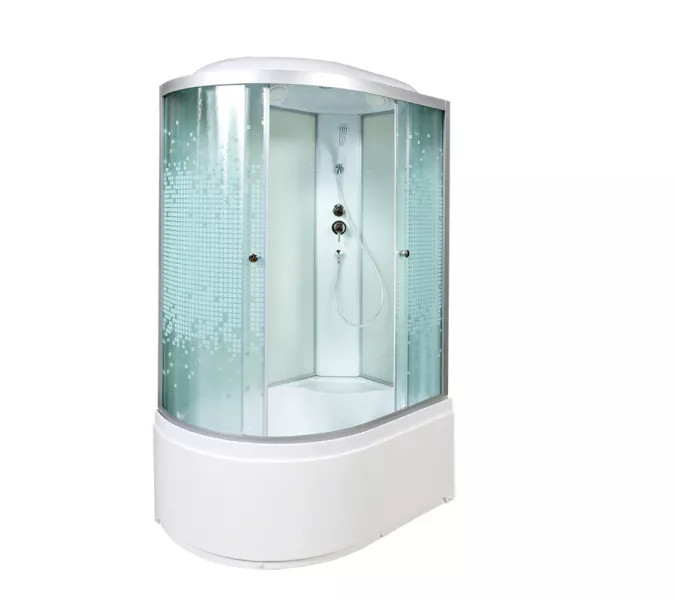 DTO Душевая кабина L920 , с рисунком , хром, 120*80, Ориентация: правая, Комплектация: стандартная