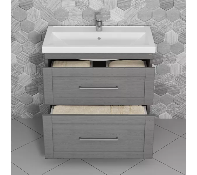 Тумба напольная СанТа Венера, Выбрать цвет: дуб серый, изображение 3