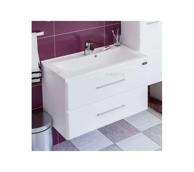 Тумба подвесная "Омега-80" 2 ящика, без раковины