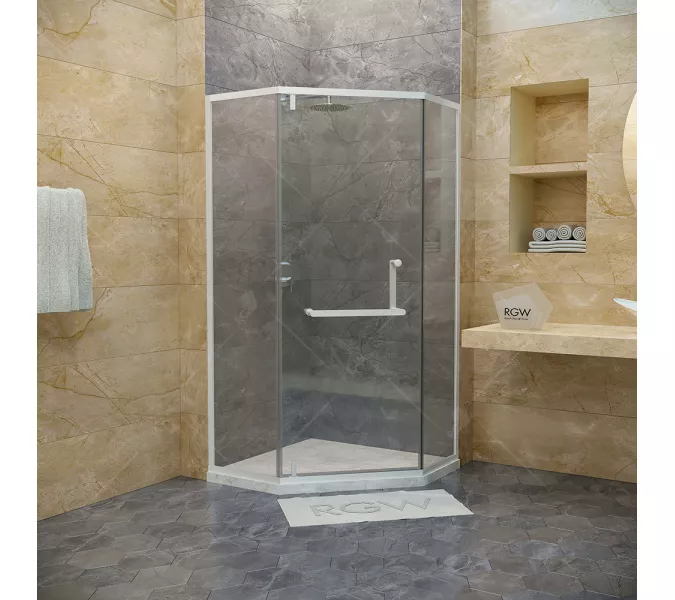 Душевой уголок RGW HO-084W, Цвет стекла: прозрачное, Цвет профиля (вариация): Белый, Выбрать размер: 90x90, изображение 2
