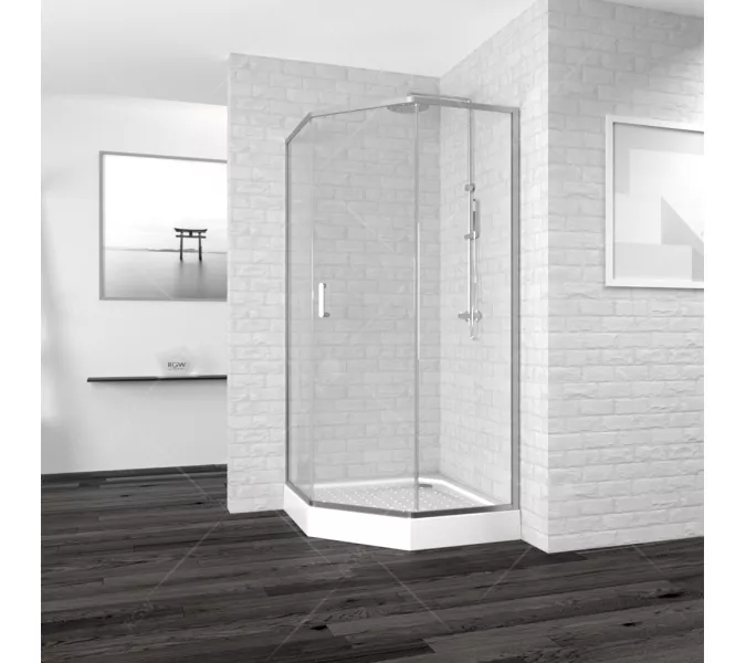 Душевой уголок RGW PA-86, Цвет стекла: прозрачное, Цвет профиля (вариация): Хром, Выбрать размер: 900x900, изображение 2