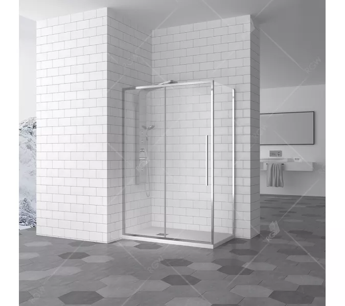 Душевой уголок RGW SV-42 (SV-12 + Z-050-2), Цвет стекла: прозрачное, Цвет профиля (вариация): Хром, Выбрать размер: 1000x800, изображение 2