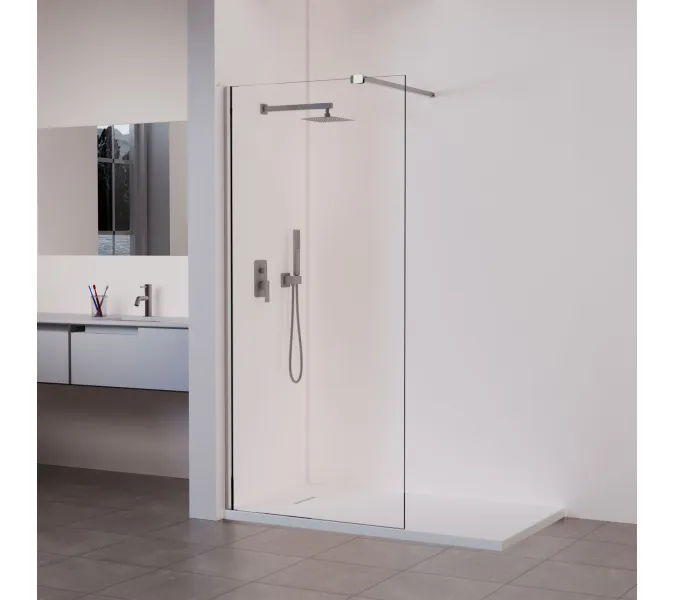 Перегородка для душа RGW WA-001, Цвет стекла: прозрачное, Цвет профиля (вариация): Хром, Выбрать размер: 120