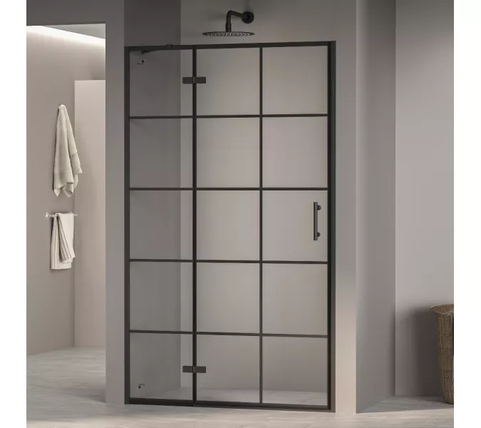 Душевая дверь RGW PA-07B L, Цвет стекла: прозрачное, Цвет профиля (вариация): Черный, Выбрать размер: 120