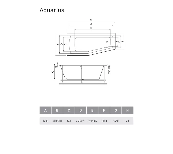 Ванна акриловая Relisan Aquarius  L/R, Выбрать размер: 160х70, Ориентация: левая, изображение 3