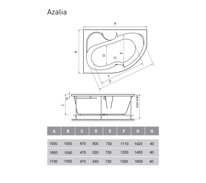 Ванна  акриловая Vayer Azalia, Выбрать размер: 160*105, Ориентация: левая, изображение 3