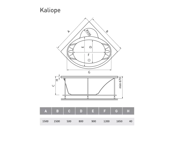 Ванна  акриловая Vayer Kaliope  150*150, изображение 5