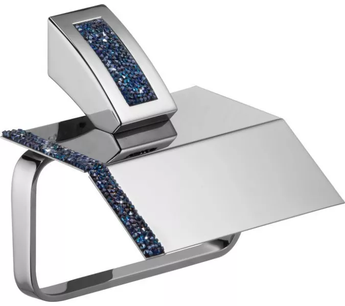 Аксессуары/Комплектующие: Sanibano Estrella  бумагодерж. с крышкой   хром-кристаллы Swarovski bermudа blue 1 в магазине Акватория