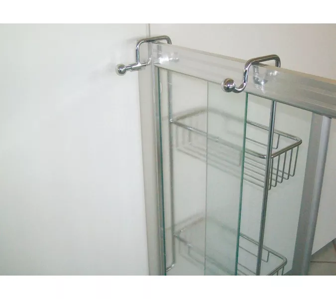 Stil Haus  решётка 2-х уровневая для душевого стекла + крючок   хром, изображение 2