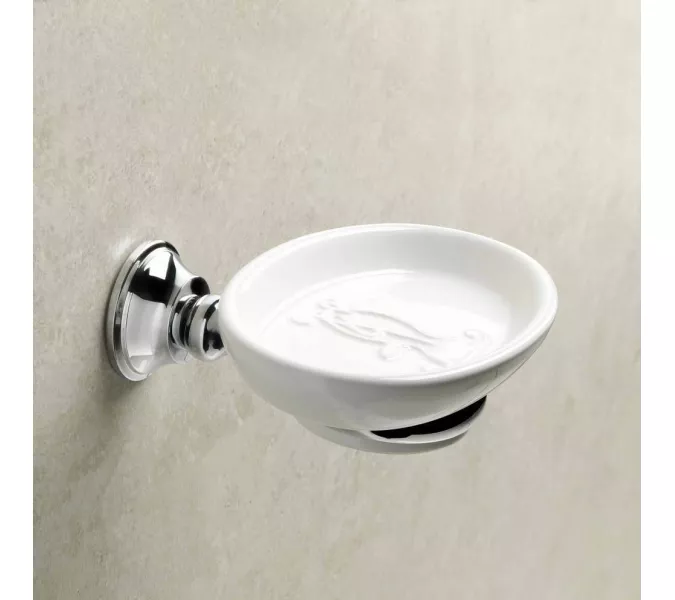 Stil Haus Smart  настенная керамическая мыльница   хром - белая керамика