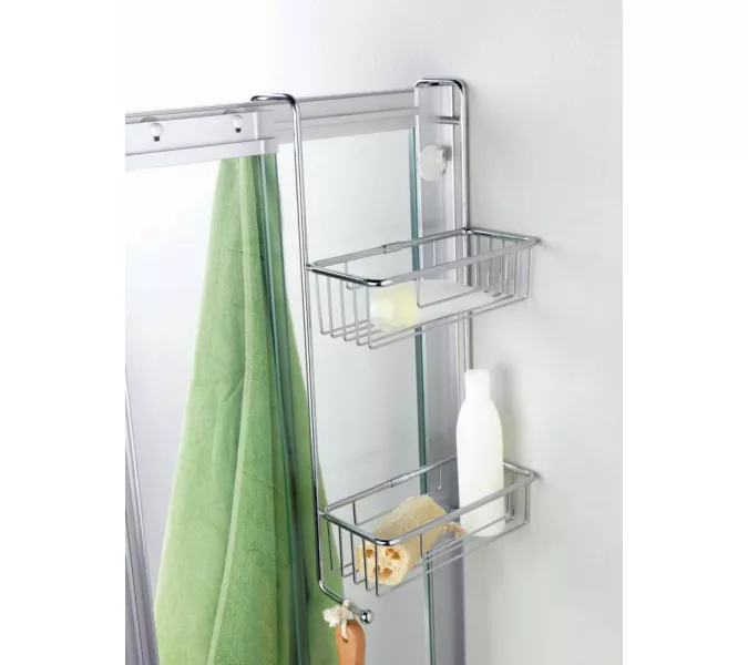 Stil Haus  решётка 2-х уровневая для душевого стекла + крючок   хром