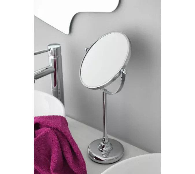 Stil Haus  настольное круглое поворотное косметическое зеркало (3x)   хром