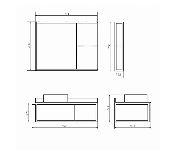 COMFORTY. Тумба-умывальник "Лиссабон-95" дуб темный с правой/левой  черной столешницей с раковиной, Выбрать размер: 95, Ориентация: правая, Выбрать цвет: дуб темный , Комплектация: раковина Comforty 9111, изображение 3