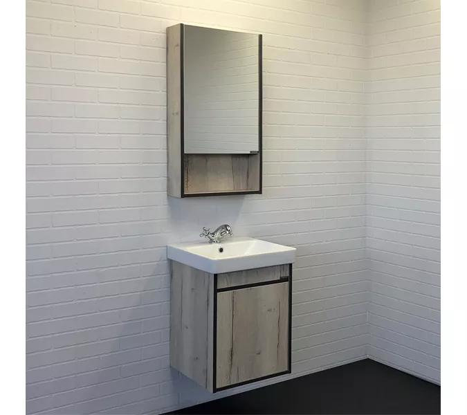 Тумба-умывальник Comforty  Вена 45/55/70  дуб дымчатый с раковиной Адриана, Выбрать размер: 45, Выбрать цвет: Дуб дымчатый, Комплектация: раковина Адриана 45, изображение 6