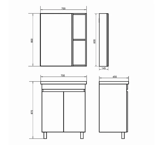 COMFORTY. Тумба-умывальник "Осло-70НД" бетон светлый с раковиной COMO 70, изображение 3
