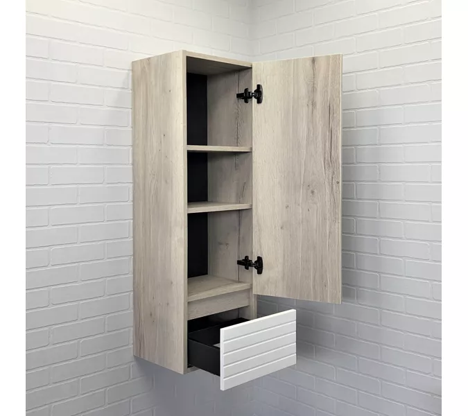 COMFORTY. Шкаф-колонна "Страсбург-35" дуб дымчатый, изображение 2