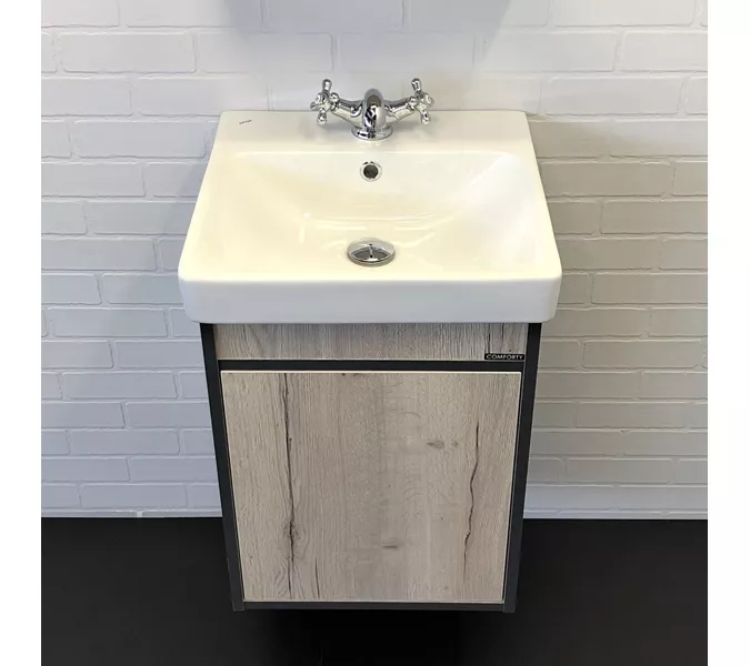 Тумба-умывальник Comforty  Вена 45/55/70  дуб дымчатый с раковиной Адриана, Выбрать размер: 45, Выбрать цвет: Дуб дымчатый, Комплектация: раковина Адриана 45, изображение 8