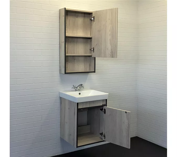 Тумба-умывальник Comforty  Вена 45/55/70  дуб дымчатый с раковиной Адриана, Выбрать размер: 45, Выбрать цвет: Дуб дымчатый, Комплектация: раковина Адриана 45, изображение 7