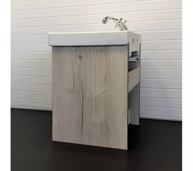 Тумба-умывальник Comforty  Вена 45/55/70  дуб дымчатый с раковиной Адриана, Выбрать размер: 45, Выбрать цвет: Дуб дымчатый, Комплектация: раковина Адриана 45, изображение 9