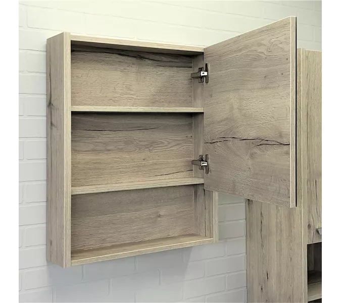 Зеркало-шкаф Comforty Марио, Выбрать размер: 60, Выбрать цвет: Дуб дымчатый, изображение 3