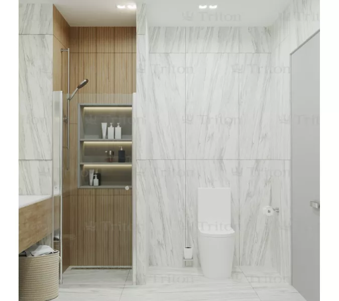 Душевая дверь в нишу Triton Уно прозрачное стекло, распашная, Выбрать размер: 70, изображение 3