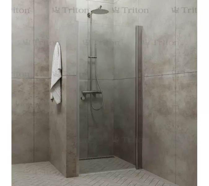 Душевая дверь в нишу Triton Уно прозрачное стекло, распашная, Выбрать размер: 70