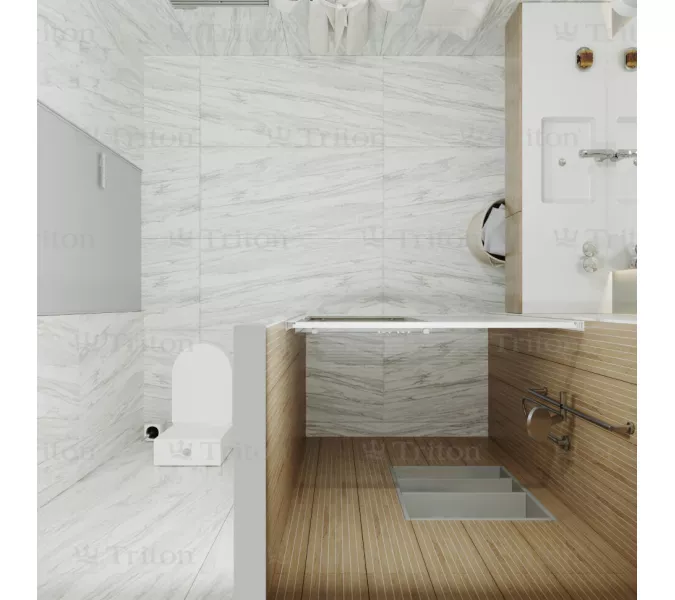 Душевая дверь в нишу Triton Слайд  прозрачное/полосы, Выбрать размер: 100, изображение 5