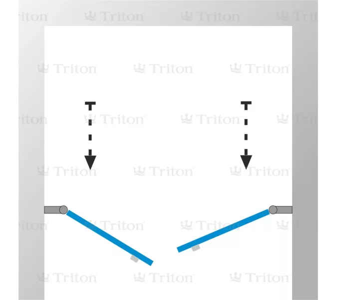 Душевая дверь в нишу Triton Дабл  стекло прозрачное, распашная, Выбрать размер: 90, изображение 5